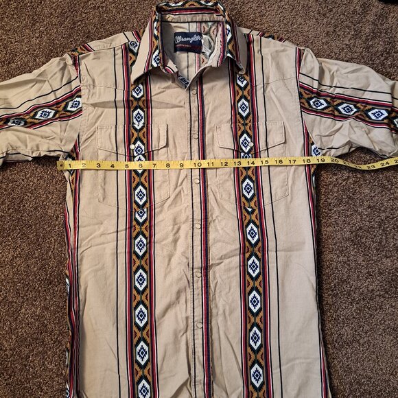 Vintage Wrangler Western Pearl Snap Shirt Navajo Design/Southwestern - Picture 5 of 7